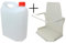 Bilake Conjunto garrafa PVC de 10L para Descarga desagüe Aire Acondicionado + Soporte metálico en L de Pared | Kit bidón Grande Soporte