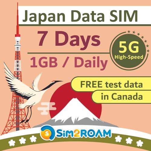 Datos de Japón SOLO Tarjeta Sim 7 días|1GB/diario de datos de Internet de alta velocidad 5G/4G LTE|Operadores duales locales en Japón, Softbank y KDDI|Tarjeta SIM de viaje prepago短期帰国・短期来日最適・安心日本語サポート