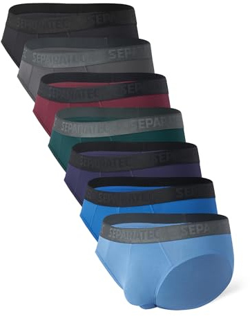 Separatec Boxershorts av bambu för herrar, rayon-kalsonger, mjuka, ventilerande och stretchiga retroshorts för män, med dubbel ficka, utan skavande etikett, flerfärgad, L