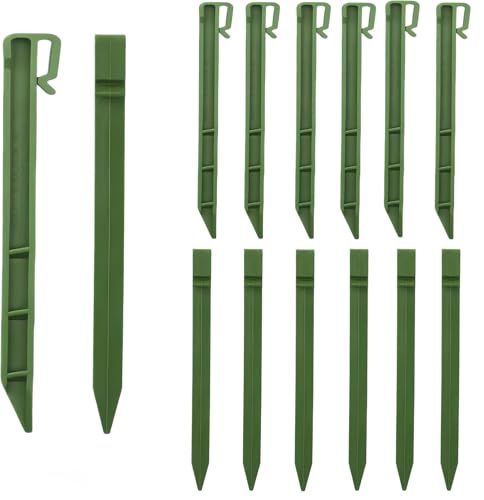 CAASFOOY 30 Stück Kunststoffnägel Erdanker 24.5cm, Landschaftsrandheringe,Rasenkante Kunststoff Robust, Kunststoff Heringe Geeignet, Kunststoff Zeltheringe Zeltnägel, Bodenanker aus Kunststoff