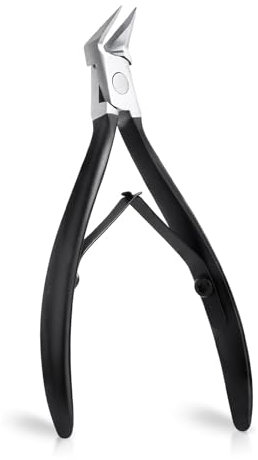 OAONY Coupe-ongles avec lame droite, coupe-ongles pour ongles des pieds et des mains incarnés, pointe pointue et acier inoxydable pour ongles forts (noir)