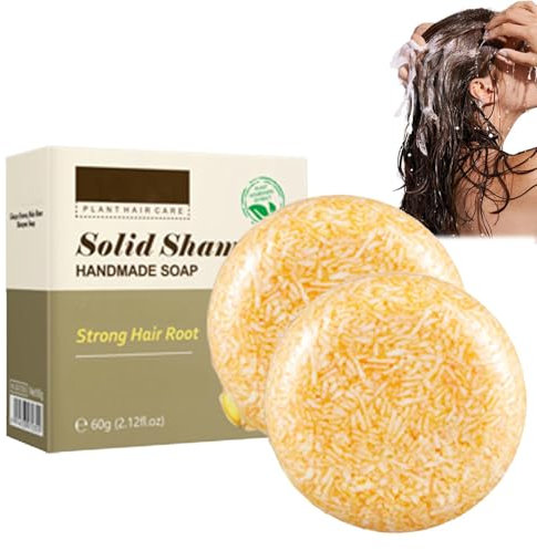 2 pezzi Ginger Shampoo Bar Sapone, Shampoo Solido allo Zenzero, Anticaduta, Bar allo Zenzero, Favorisce la Crescita dei Capelli,per Uomo e Donna soap-6