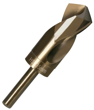 Vearter 35mm Spiralbohrer, HSS M2 Bohrer für Metall mit 12,7 mm Reduziertem Schaft, Schnellwechsel Metallbohrer für edelstahl Stahl, Kupfer, Aluminium, Zinklegierung, Holz und Kunststoff