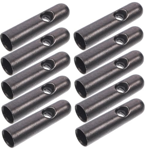 TINEASUR Perline di Metallo Nero per Coda di Ombrello, Ricambi Resistenti di vestibilità, 10 Pezzi per Riparazione Ombrelli da Pioggia