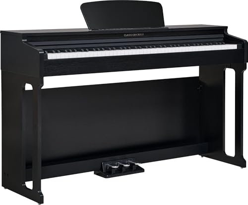 Classic Cantabile DP-220 SM E-Piano - 88 gewichtete Tasten, Hammermechanik, Anschlagdynamik - Schlankes Klavier, Layer-, Split- und Twinova-Funktion - 3 Pedale, 20 Klänge - Digital Piano schwarz matt