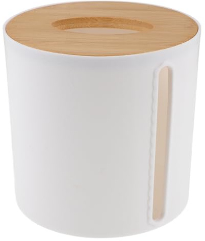 Cabilock Rollen Papierrolle Seidenpapierhalter Desktop-Tissue-hülle Toilettenpapierständer Stehender Toilettenpapierhalter Taschentuchhalter Für Den Schreibtisch Tissue-Boxen Bambus Weiß