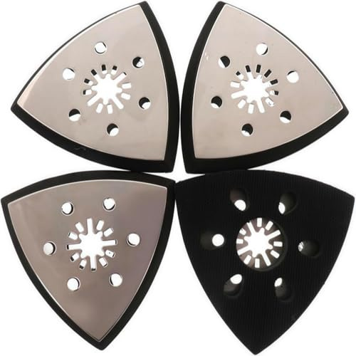COZERI 4 Stück Schleifplatte Fein 93mm x 93mm x 93mm, Deltaschleifer Zubehör für Multitool Schleifen, Entrosten, Schleifen von Holz, Metall, Kunststoff