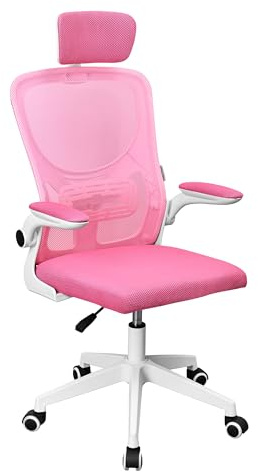 Mars Gaming MGC-ERGOPLUS, Professionell Ergonomisk Stol, Dynamiskt Justerbart Ländryggsstöd, Andningsbart Nät, Justerbar Höjd mellan 115 och 125 cm, Fällbara Armstöd, Justerbart Nackstöd, Rosa