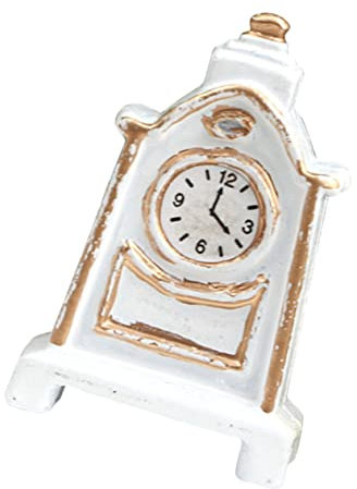 Cabilock 2 Stück Puppenhaus Dekoration Pendel Wanduhr Miniatur Standuhr Retro Uhren Und Armbanduhren Miniatur Bausatz Mini Uhr Retro Simulation Pendeluhr Weißes Holz