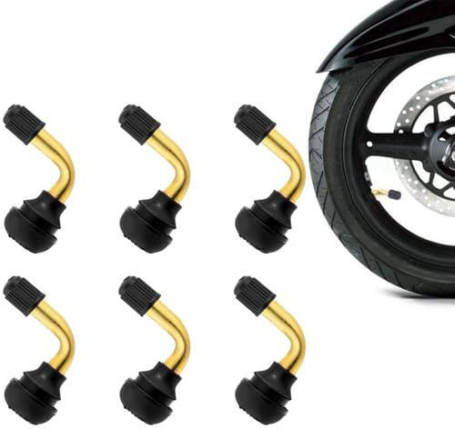 Heanvmyss Lot de 6 valves de pneu sans chambre à air étanches avec capuchon de sécurité - Angle de 90 degrés - Valve universelle pour roues de véhicule