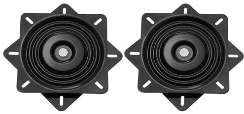 sourcing map 2Pcs 10 Bar Stool Swivel Replacement, 360° Rotation Lazy Susan Turntable, Square Semi-Ball Bearing Seat Swivel Base Mount Plate for Recliner Chair or Table, Black (250x2mm)
