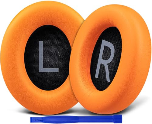 SOULWIT Cuscinetti Auricolari Di Ricambio per Bose 700 (NC700) Cuffie Wireless, Pelle Più Morbida, Schiuma ad Alta Densità con Cancellazione Del Rumore, Spessore Aggiunto - Arancione