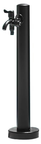 Columna y fuente de agua de jardín de acero inoxidable, grifo de doble salida para riego y limpieza eficientes del jardín