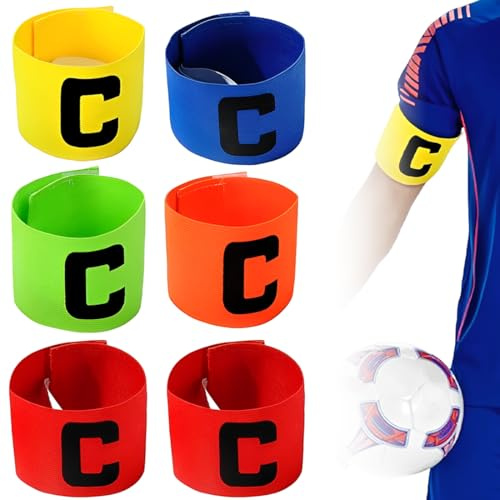 GXGM 6 Stück Kapitänsbinde Kinder, Kapitänsbinde Fussball, Verstellbare Kapitänsbinde Kinder Fussball, Spielführerbinde Elastic Kapitänsbinde Fussball für Kinder Erwachsene Junior Viele Sportarten