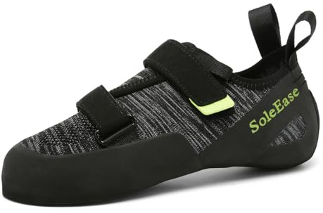 SoleEase Entry-Level All-Around Climbing Shoes for Men and Women Indoor Gym Bouldering and Sport Climbing Lightweight Design (007Black,41)