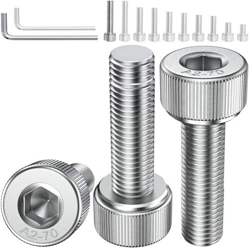 YOOPIN 30 Stück DIN912 M6x30mm Innensechskant A2 Edelstahl | Zylinderschrauben mit Sechskantschlüsseln. Für Möbel und Heimwerkerarbeiten