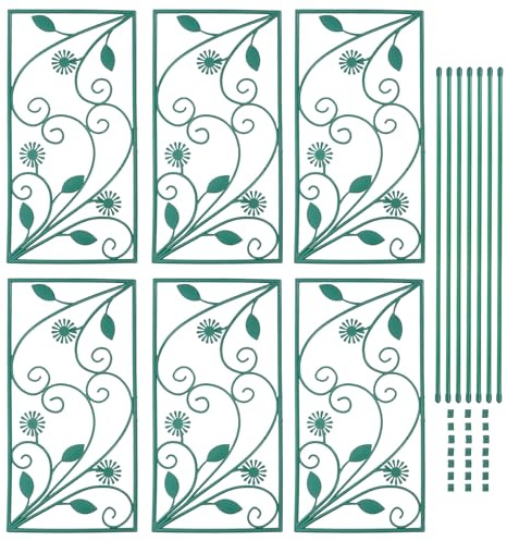 Yardwe 6 Stück Rankgitter für Kletterpflanzen Pflanzenhalter für Garten und Zimmer Stabiles Metall Klettergestell Wetterfest 114x45cm Vielseitige Pflanzenstütze für Weinreben