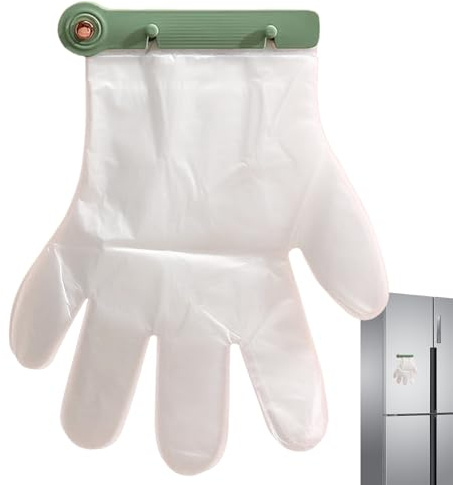 Yhsioaklo Wall Glove Holder, Hanging Organizer for Mitts | Compact Dispenser with Clips and 100 Gloves for Hairdressing, Catering and Car Washing