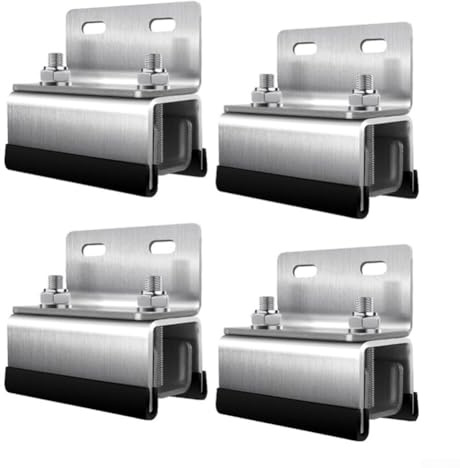 Pannello di montaggio X in acciaio inox per pannello solare Yacht tetto box fotovoltaico staffa accessori di fissaggio 7 x 285 guida 65 cm argento (confezione da 4 pezzi)