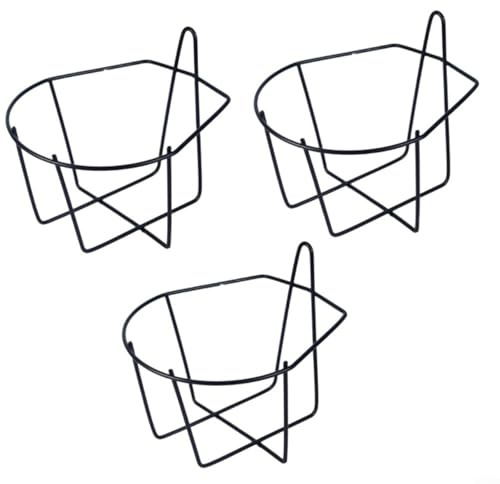 Alanmoship Lot de 3 supports muraux en fer pour pots de fleurs pour balcon, jardin et décoration intérieure Noir avec finition polie et soudure sécurisée