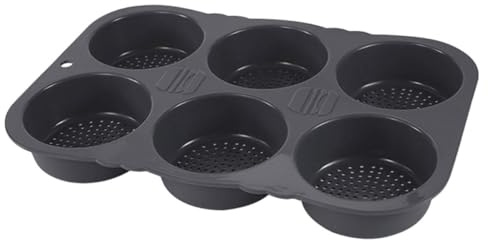 Alipis Molde para Pan de Hamburguesa de Silicona Antiadherente de 6 Cavidades, Molde Multifunción para Hornear Pan Casero, Herramienta de Cocina Resistente a Altas Temperaturas, Adecuado