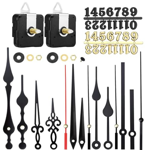 Medrialife Uhrwerk für Wanduhr Lautlos Uhrwerke Zum Selbsteinbau mit Zeiger Leises Uhrwerk DIY Reparatur Ersatzteile Set Ersatz Und Reparaturteile Kompatibel (arabische Ziffer