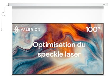 Écran de projecteur motorisé 100 - Blanc Mat - Zéro Speckle - Silencieux et Lisse - pour Home cinéma
