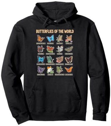 Mariposas del Mundo Guía Educativa Naturaleza Sudadera con Capucha