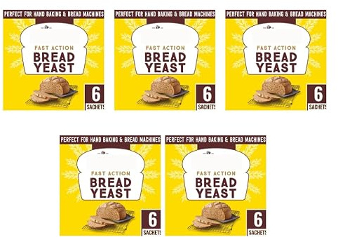 Fast Action Bread Yeast Sachets 42g, Pack of 10 | 6x7g Sachets, Hand Baking & Machines, Suitable for Vegetarians