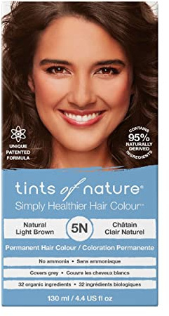 Tints of Nature 5N Natural Light Brown Permanent Hair Dye, Nourishes Hair and Covers Greys, Ammonia-Free, 130ml