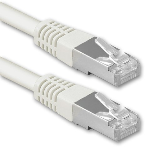 10m vit - 1 stycke Cat.6 patch kabel nätverkskabel CAT6 S-FTP Gigabit Lan PIMF CAT 6 koppar CU halogenfri Internet DSL spelkonsol Smart TV