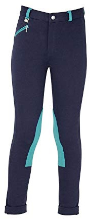 HyPERFORMANCE Childrens/Kids Belton Jodhpurs (30in) (Navy/Teal)
