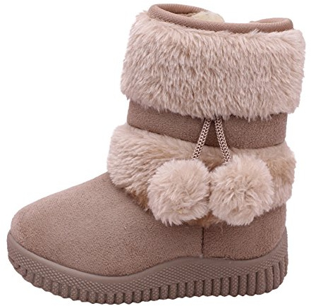 Chic-Chic Enfant Bottes de Neige Hiver Fille Bébé Bottes d'hiver Fourrure Chaudes Antidérapant Sole Souple Bottines Ski