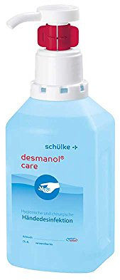 Schülke Desmanol® Care 500ml Flasche | Desinfektionsmittel in praktischem Hyclick Spender | gegen Bakterien & Viren | farbstoff- und parfümfrei