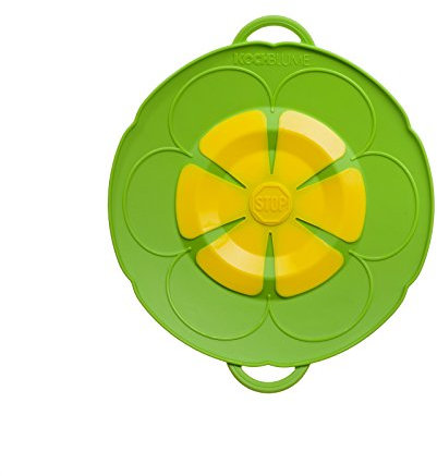 Kochblume S Ø14-18cm | Silikon Überkochschutz | Spritzschutz | Universaldeckel | Premium-Silikon & BPA frei| Hitzbeständig | Spülmaschinenfest | Farbe: grün