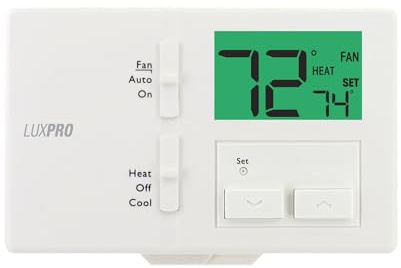 Lux Pro Non Programmable Thermostat for Home; Backlight Digital Energy Saving Thermostat; Multi Stage Heating, AC Systems; Easy DIY, P111, 1 Unit, Batteries Included