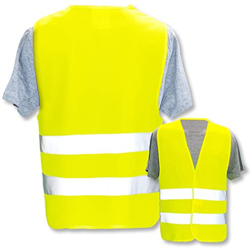 PixiPrints.com Hochwertige Warnweste mit Leuchtstreifen * Farbe: Schwarz (XL/XXL) * OHNE Druck * Markenwesten * Klettverschluss