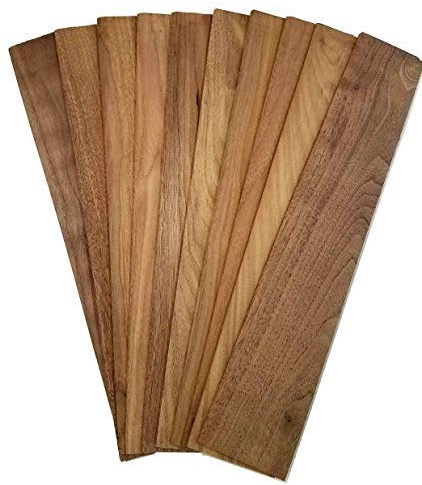 Lot de 10 planches de bois sciées fines en noyer – 0,3 x 7,6 x 45,7 cm