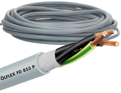 Lapp 10m ÖLFLEX FD 855 P Steuerleitung 3x1,5 mm² Schleppkette Grau | Hochflexible Anschlussleitung 3G1,5 - Halogenfrei - PUR-Mantel - Ölbeständig - 300/500V - Abriebfest - UV-Beständig