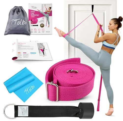 Sangle d'étirement avec ancrage de porte et bande de résistance – Écarteur de jambe pour améliorer la flexibilité et les fentes – Idéal pour le ballet, la danse, la joie, le yoga et la gymnastique