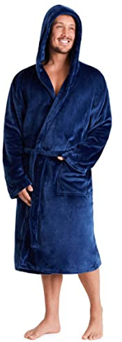CityComfort Herren Morgenmantel Super weich Herren Fleece Robe mit Kapuze Roben Bademantel warm und kuschelig