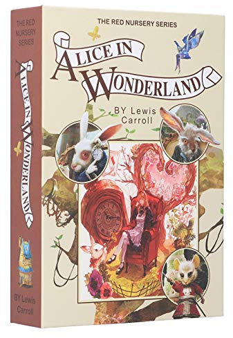 Book Safe mit Schlüsselschloss, Real Paper Diversion Book Safe mit Schlüssel, Geheimbox/Geldversteckbox/Sammelbox-Alice Im Wunderland 8.7X6.0X1.8 Zoll