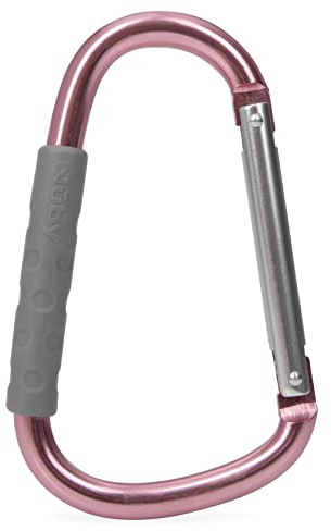 Nuby Large Handy Hook Carabiner Stroller Clip with Textured Soft Grip: Rose Gold