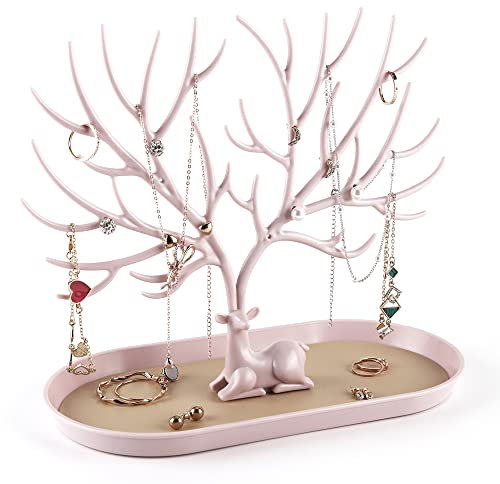 MORE&LESS Espositore per gioielli con corna a torre, organizer da appendere per anelli, orecchini, collane, bracciali