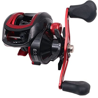 ZONADAH High Speed 8.1:1 Baitcaster Rolle Angelrollen Einstellbares Bremssystem 18+1 Kugellager Linkshänder Boot Meer Salzwasser Süßwasser Angelrolle 8KG Max Drag