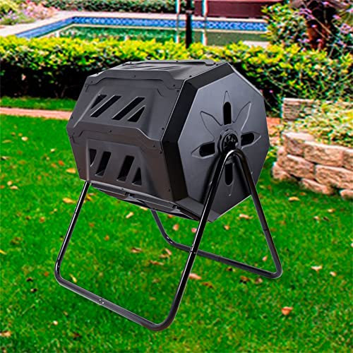 Poubelle À Compost De Jardin, Gobelets À Compostage Extérieurs Rotatifs Doubles Poubelle À Compost Rotative Extérieure, pour Le Jardin, La Cuisine Et Les Déchets De Jardin