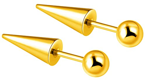 MicVivien Spike Knorpel Ohrstecker Edelstahl 18 Gauge Piercing Kugel Schrauben Ohrstecker Screw Back Punk Tragus Ohrpiercing