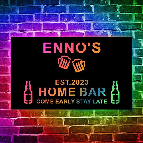 Personalisierte Home Bar Leuchtreklame, Individuelle Name Home Bar Leuchtreklame, Neuheit Leuchtreklame, Holz Leuchtreklame Geschenk, Leuchtreklame Für Papa, Vatertag Leuchtreklame