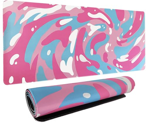 Fluid Pattern XXL Mouse Pad, Thick Waterproof Desk Mat with Stitched Edge | Fluid Pattern Large Gaming Mousepad, Mouse Computer Desk Accessories, Non-Slip Base Mouse Keyboard Mat 800X400X4mm
