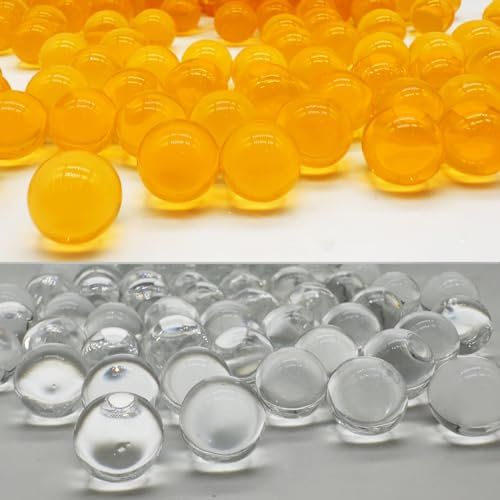 Dortrue Wasserperlen für Vasen, 10.000 orangefarbene Wasserperlen und 10.000 klare Wasserperlen, ungiftige Vasenfüller, Edelsteine, Wassergelee-Perlen, Vasenfüller für Tafelaufsätze, Hochzeits- und
